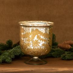 Patterned Mercury Glass Footed Votive Holder