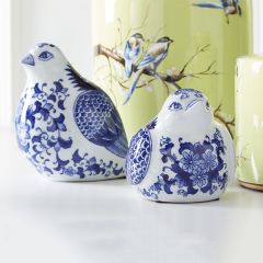 Patterned Porcelain Birds, Set of 2
