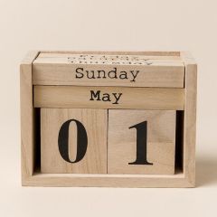 Paulownia Wood Block Perpetual Calendar
