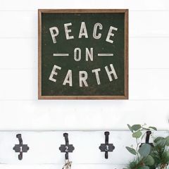 Peace On Earth Lines Green Wall Art