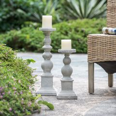 Pedestal Base Cement Candleholder