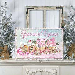 Peppermint Express Wrapped Canvas Wall Art