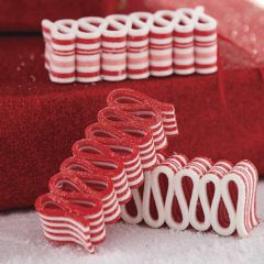 Peppermint Ribbon Faux Candy Ornament Set of 6
