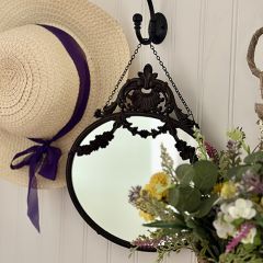 Pewter Framed Oval Mirror