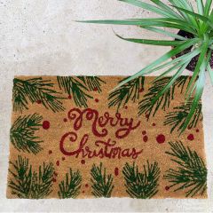 Pine Berry Merry Christmas Door Mat