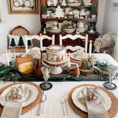 Pine Green Braided Jute Oval Table Runner