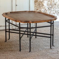 Pine Wood Curved Top Coffee Table