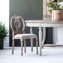 Pine Wood Upholstered Dining Chair