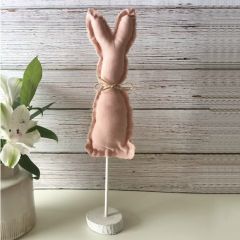 Pink Bunny Spindle Tabletop Decor