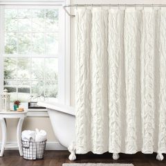 Pintuck Shower Curtain Ivory