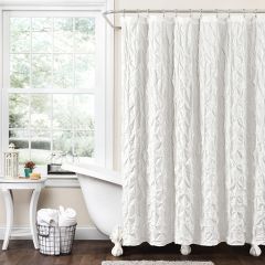 Pintuck Shower Curtain White