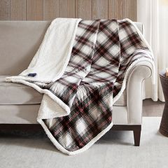 Plaid Heated Throw Blanket