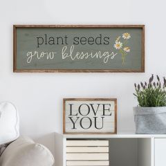 Plant Seeds Grow Blessings Flowers Gray Wall Art