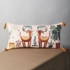 Plants and Reindeer Accent Pillow