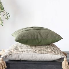 Pleated Square Cotton Throw Pillow