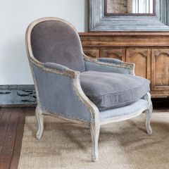 Plush Upholstered French Country Armchair