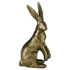 Poised Brass Rabbit Figure