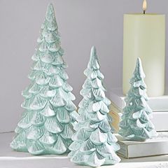Porcelain Snowy Christmas Tree Set of 3