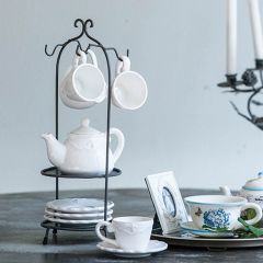 Porcelain Tea and Pastry Dish Set With Stand