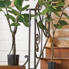Potted Faux Fiddle Fig Leaf Tree