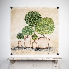 Potted Topiaries Paper Wall Art