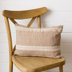 Praline Cotton Striped Lumbar Pillow