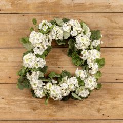 Pretty Faux White Geranium Wreath