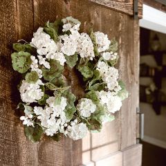 Pretty Faux White Geranium Wreath