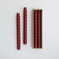 Pretty In Pinot Twisted Taper Candles Boxed Set of 2