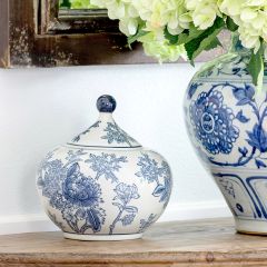 Pretty Pattern Lidded Porcelain Jasmine Jar