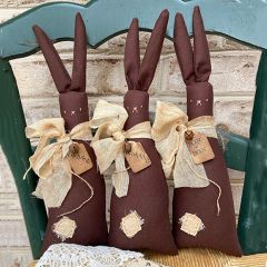 Primitive Chocolate Easter Bunny Pillow