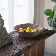 Primitive Farmhouse Antiqued Wooden Bowl