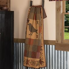 Primitive Farmhouse Crow and Star Quilted Throw