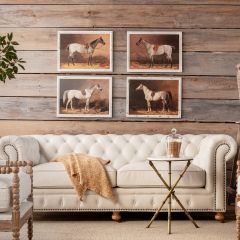 Primitive Farmhouse Framed Horse Prints Set of 4