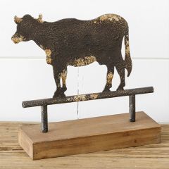 Primitive Rustic Cow Tabletop Accent Piece