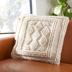 Puff Knit Contemporary Boho Accent Pillow