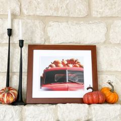 Pumpkin Filled Red Truck Print Wall Art