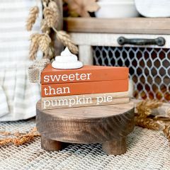 Pumpkin Pie Decorative Fall Bookstack