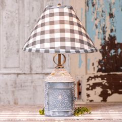 Punched Starburst Table Lamp With Check Shade