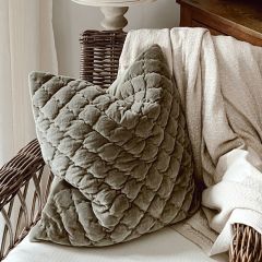 Quilted Stitch Velvet Throw Pillow