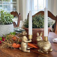 Rabbit Taper Candle Holder Set of 2