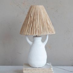 Raffia Shaded Stoneware Table Lamp