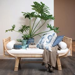 Rattan Daybed With Cushion And Pillows