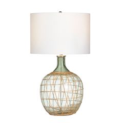 Rattan Wrapped Glass Bottle Lamp