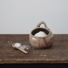 Reactive Glaze Sugar Bowl With Spoon