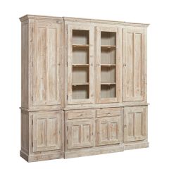 Reclaimed Pine Whitewashed Display Cabinet