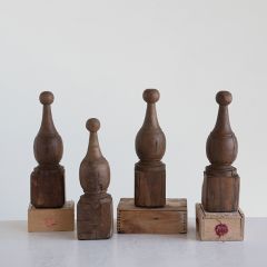 Reclaimed Wooden Finials Set of 4