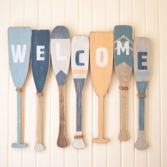 Recycled Boat Paddle Welcome Sign Wall Decor
