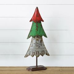 Recycled License Plate Tree 26 Inch