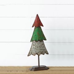 Recycled License Plate Tree 23 Inch